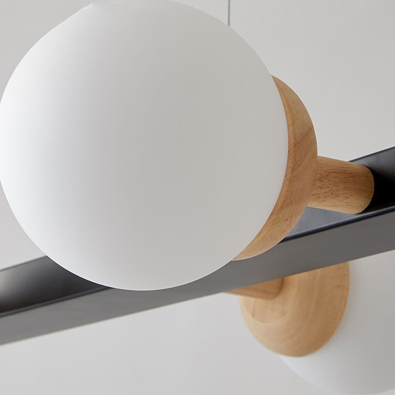 Brown Hanging Ceiling Light White Glass Modern Island Lamps for Dining Room