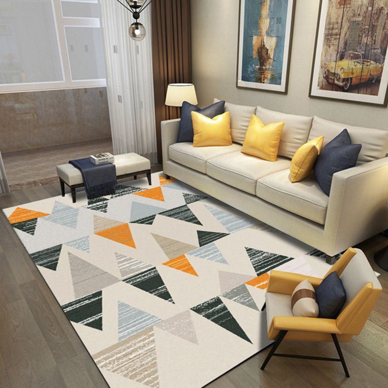 Geel modern tapijten polyester grafisch vloerkleed niet-slip achterste tapijt voor woningdecoratie