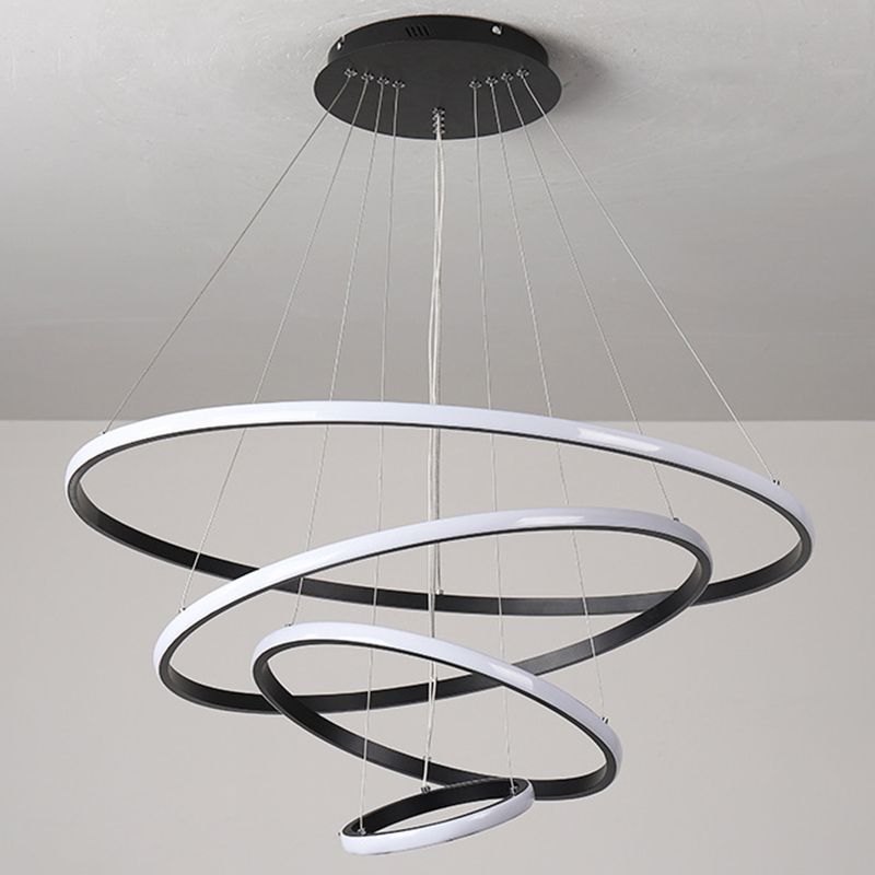 Luce il lampadario del soggiorno acrilico minimalista a ciondolo a led multi-anello Lumo lampadario