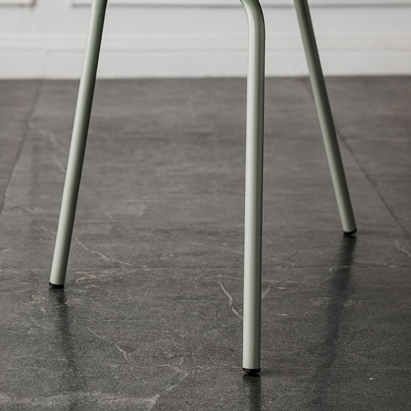 Modern Solid Back Side Chair Plastic Upholstered Armless Chair for Dining Room