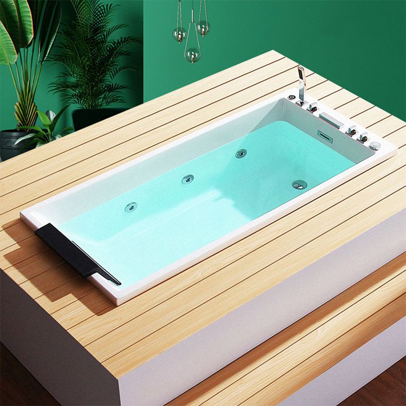 Modern Embedded Bathtub Acrylic Bath Tub with Drain and Massage Device