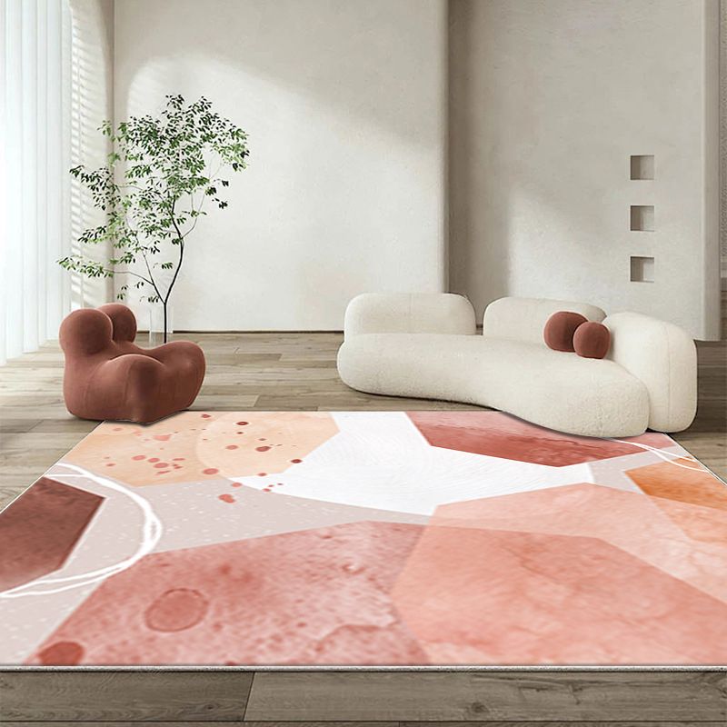 Modern Brown Rug Polyester Color Piece Area Rug Washable Rug for Living Room