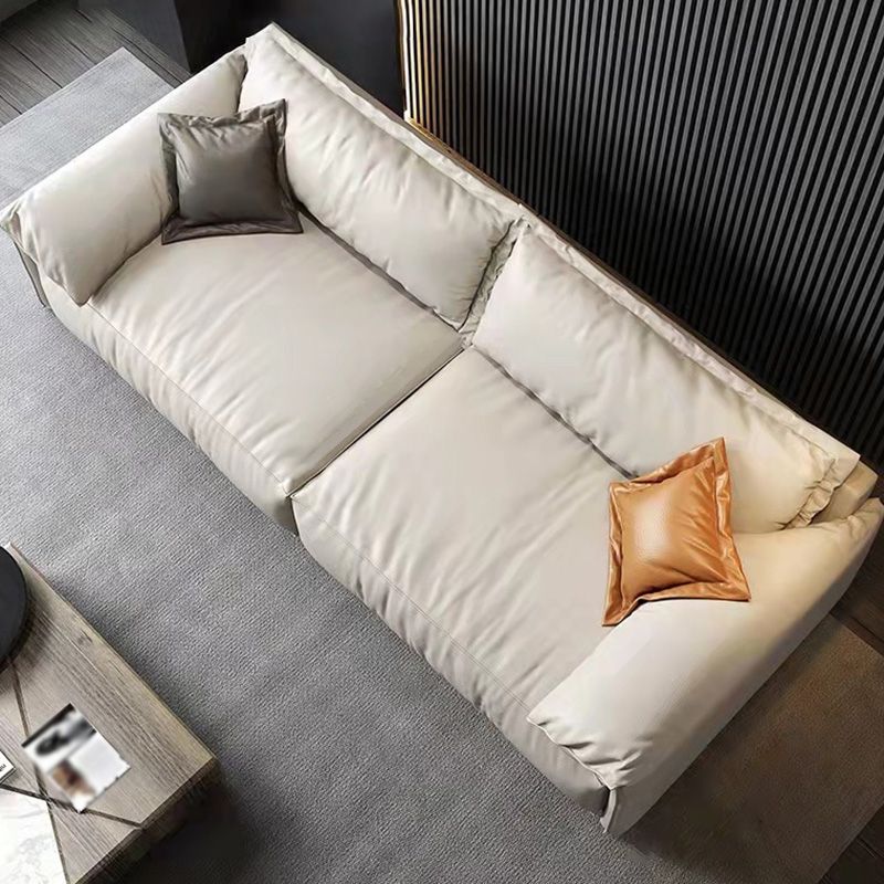 Square Armrest Latex Sponge Seat Filled with Pine Base Rectangular Sofa