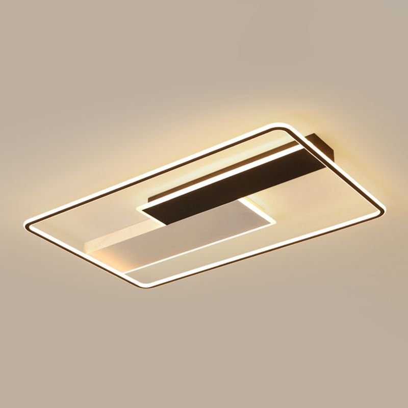 Minimalisme LED Metal Flush Light Black Flush Mount Ceiling Light for Living Room