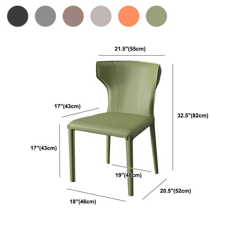 Modern Style Wingback Dining Chairs Faux Leather Home Side Chair