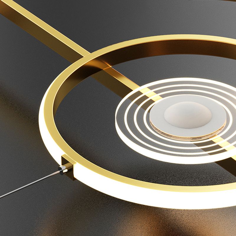 Geometric Island Pendant Lights Modern Chandelier Metal Island Lighting 4 Light in Gold