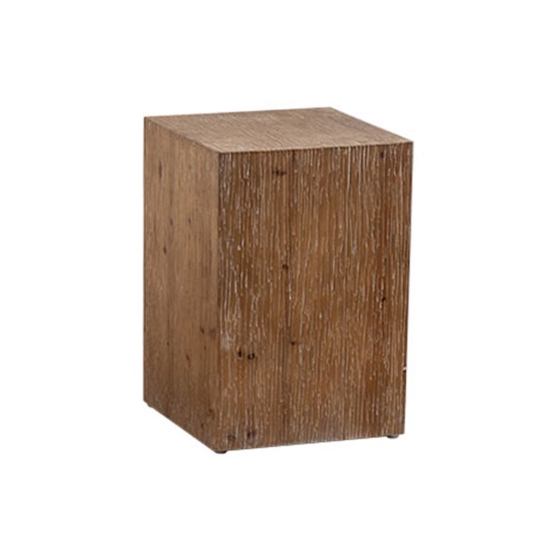Country Style Square Side Table Natural Solid Wood End Table