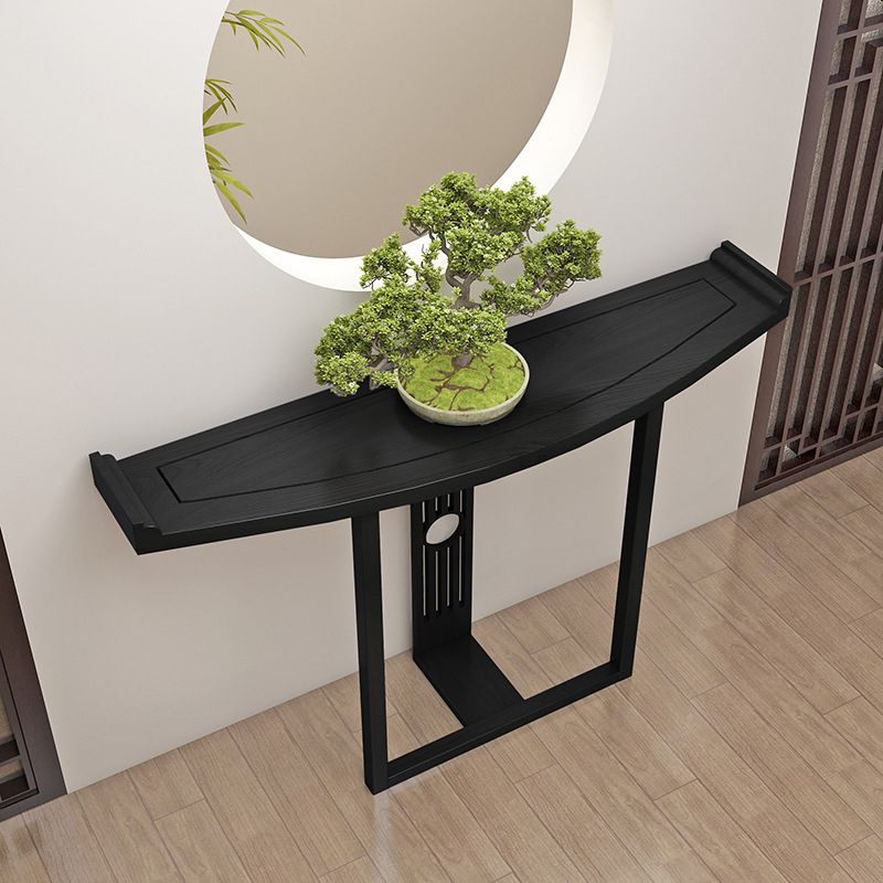 11.8" W Oval Console Table Mid-Century Modern Solid Wood Console