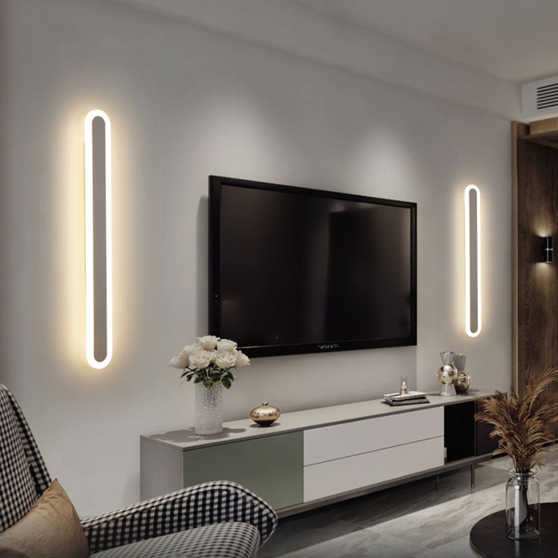 Single Light Linear Shape Wall Lighting Modern Style Metal Wall Lighting Fixtures