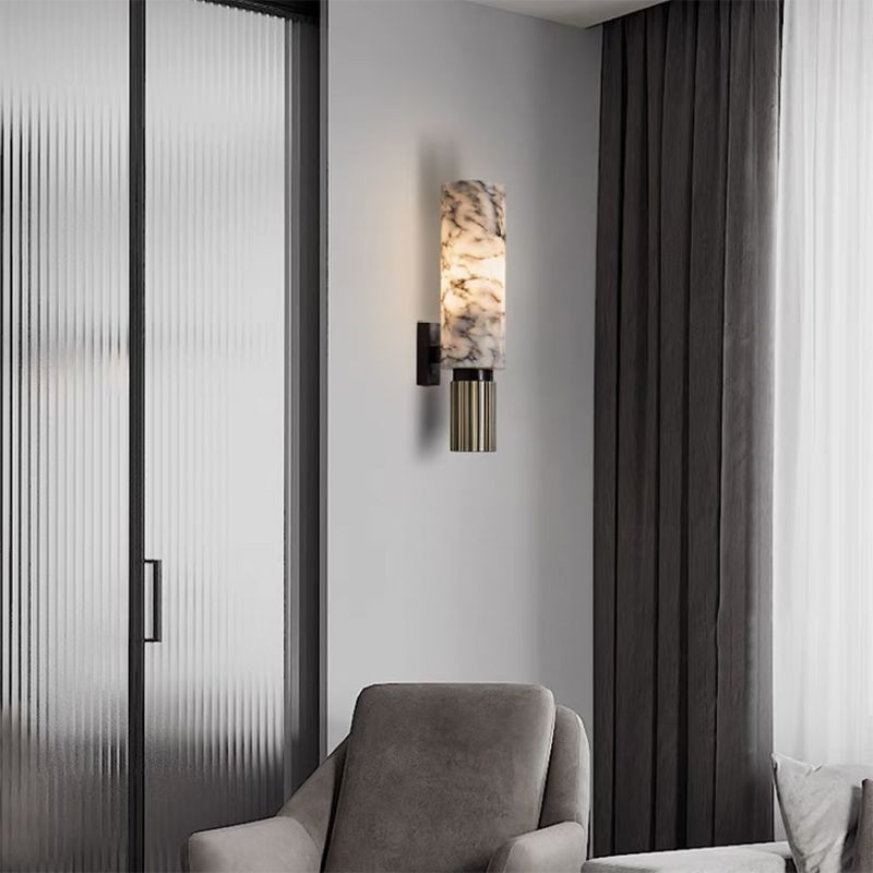 Single Modern Golden Wall Mounted Sconce LED Shaded Wall Light for Bedroom