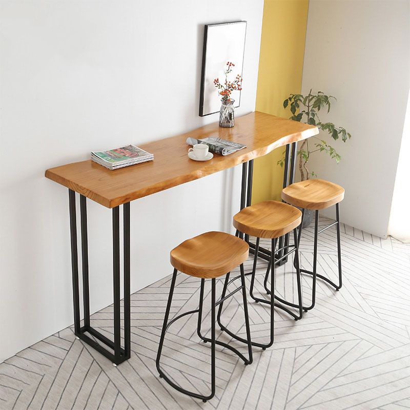 Modern 1/4/7 Pieces Bar Table Set Rectangle Pine Wood Counter Table for Balcony Cafe