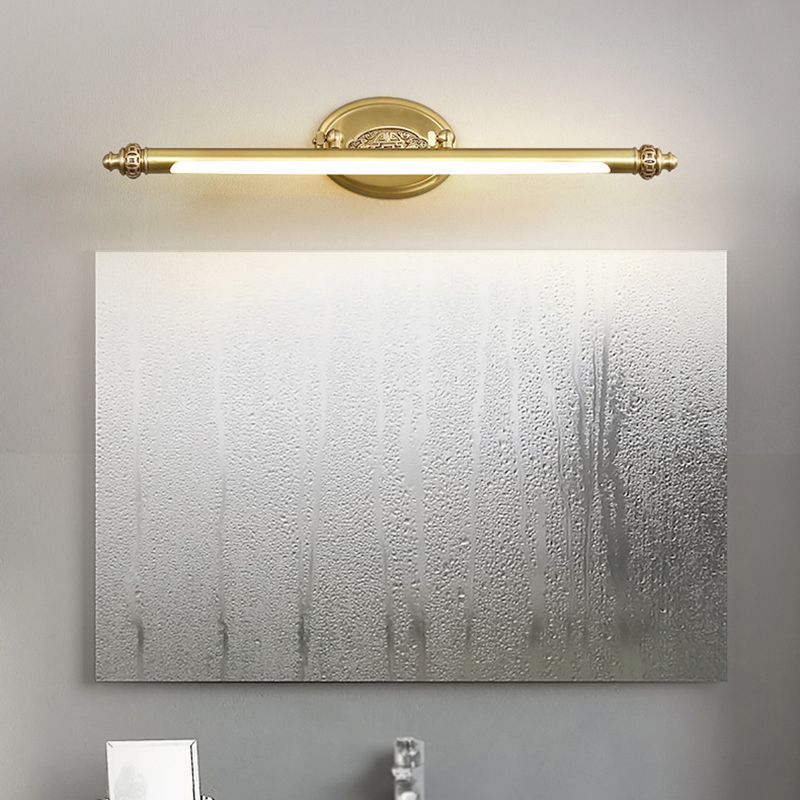 Stile moderno di illuminazione da vanità lineare in metallo 1 funce murale di vanità della luce in oro