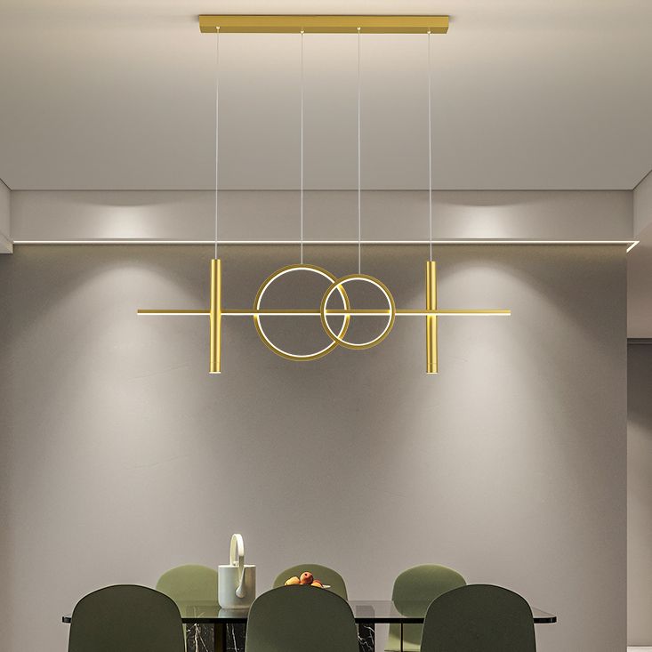 Contemporary Style Linear Island Lighting Metal 4 Light Island Lighting Fixtures