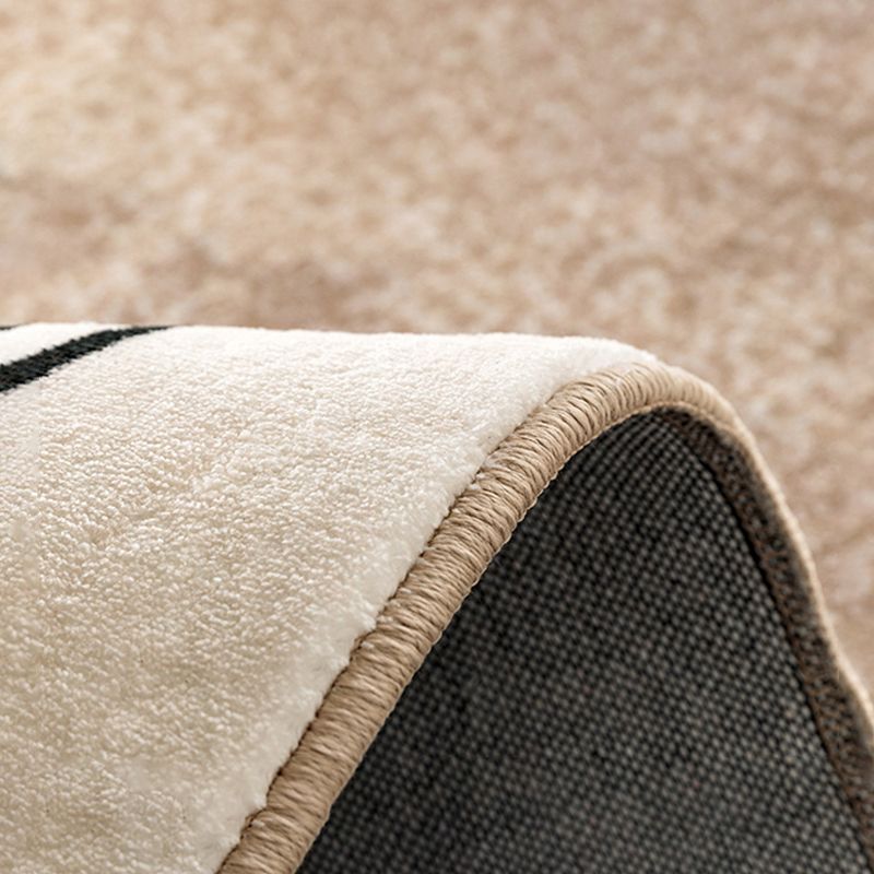 Grey Tone Nordic Area Rug Polyester Blooming Effect Rug Non-Slip Backing Indoor Rug for Living Room