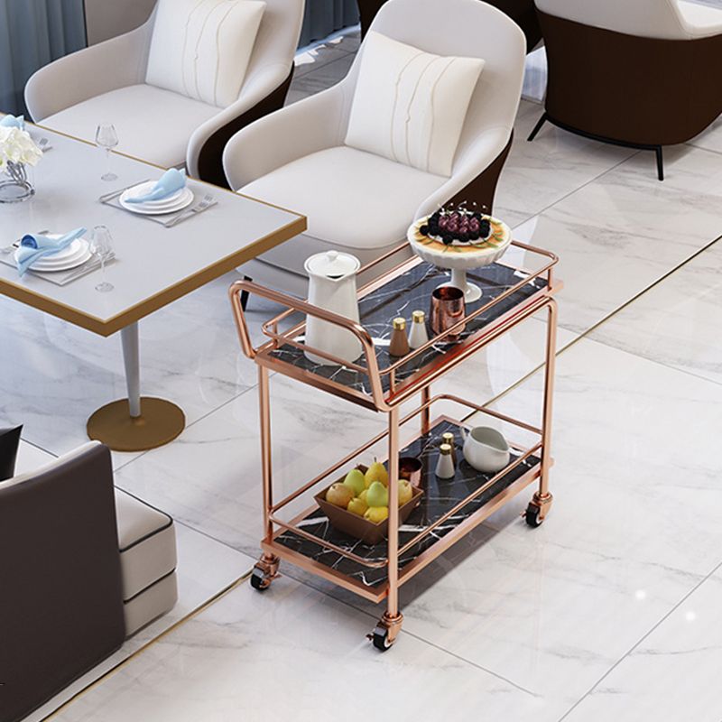 33.86" High Rolling Modern Style Prep Table Stone Prep Table for Dining Room