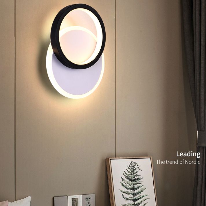Luce murale a forma geometrica minimalista Luce a LED SCONCE LED in bianco nero in bianco