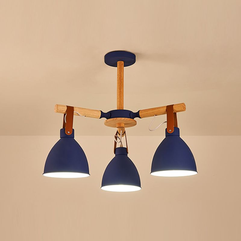 Multi Light Bowl Branche Hanging Lights Modern Style Metal Sanging Éclairage pour le salon