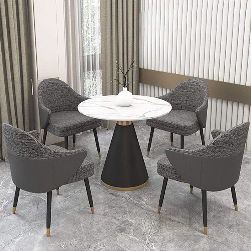 Glam Dinette Set for Dining Room 1/2/5 Pieces Glossy White Dining Table Set