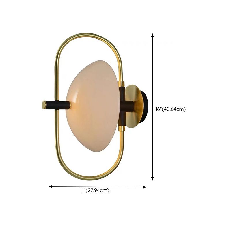 Post Modern Wall Sconce Metal & Glass 1 - Light Wall Light in Gold & Black