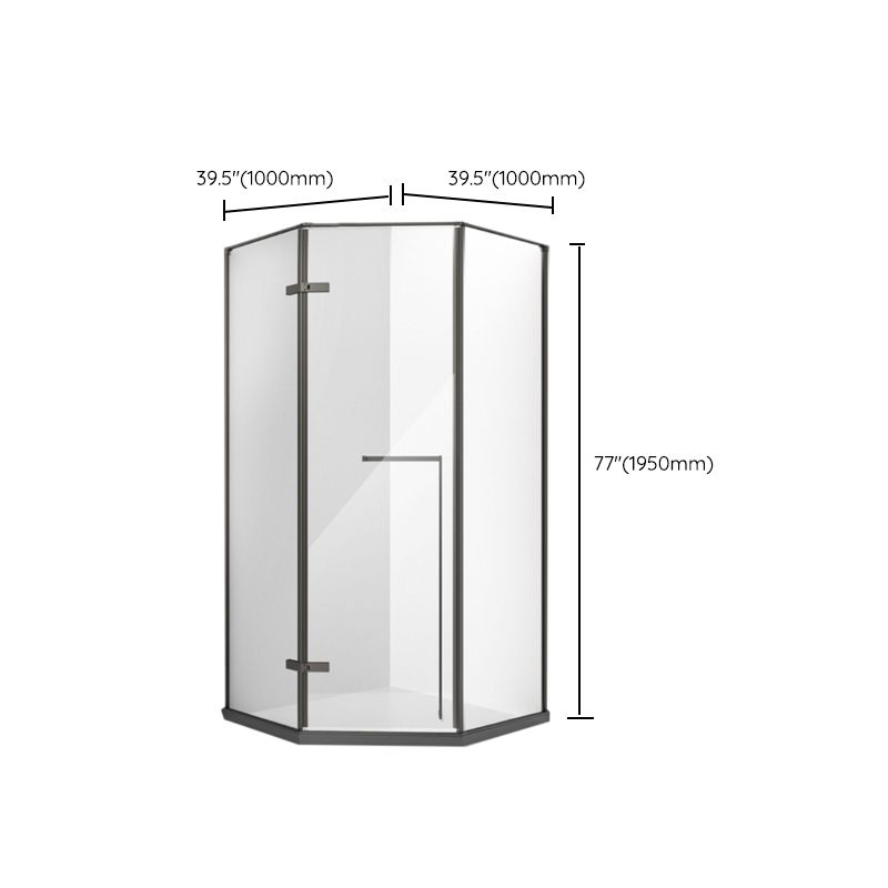 Left Hinged Framed Tempered Shower Enclosure with Fixed Panel