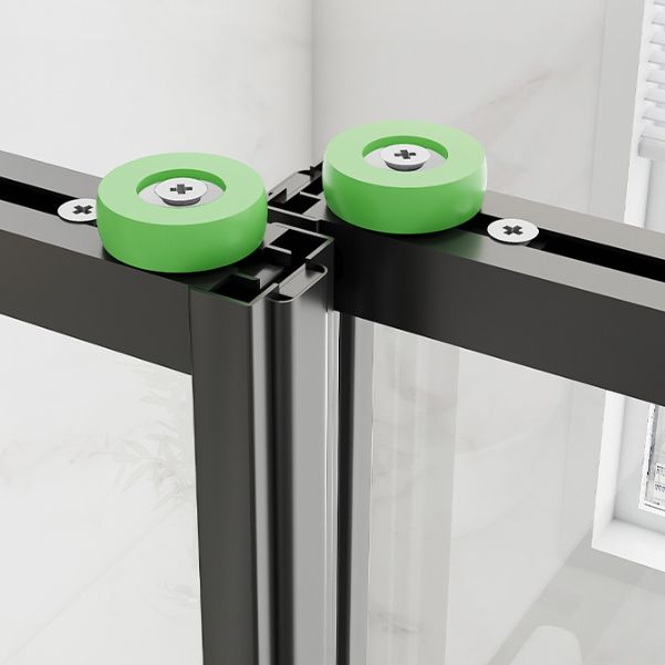 Transparent Tempered Shower Bath Door Double Sliding Framed Shower Doors