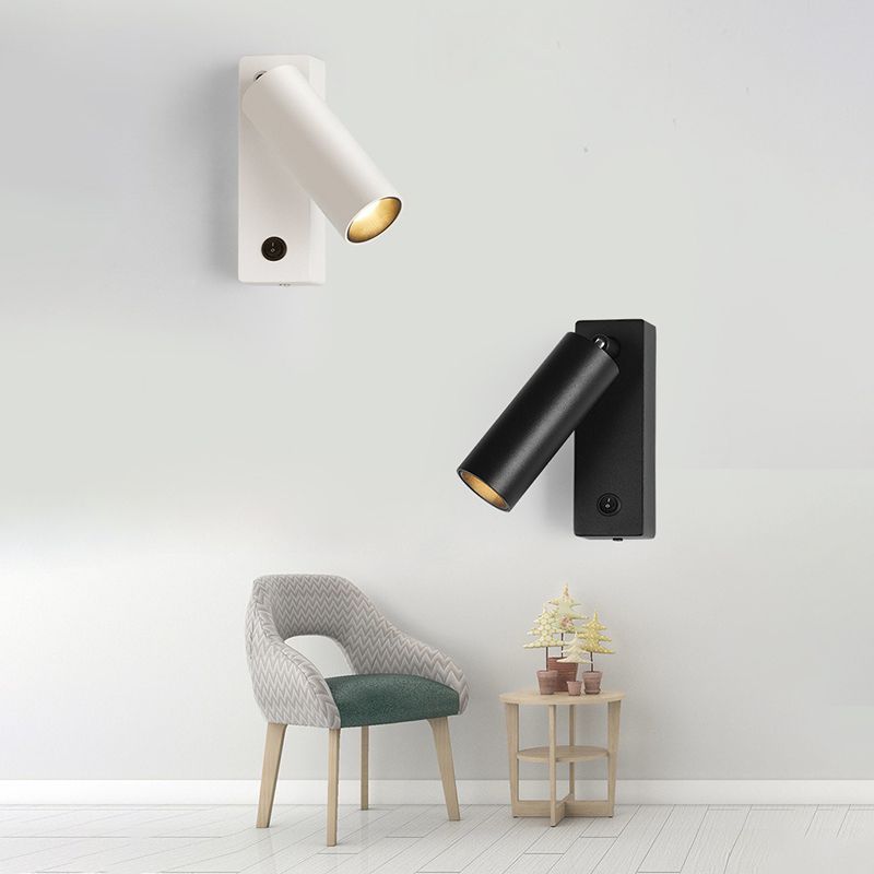 Éclairage d'applications à LED simple Dispose de luminaire mural cylindrique avec nuance métallique