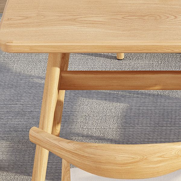 Rectangle Dining Table Trestle Base Dining Table in Walnut and Natural