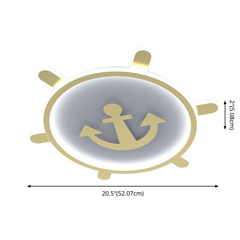 Anchor Flush Mount Ceiling Light 1 Light Acrylic Kids Flush Mount Ceiling Light for Bedroom