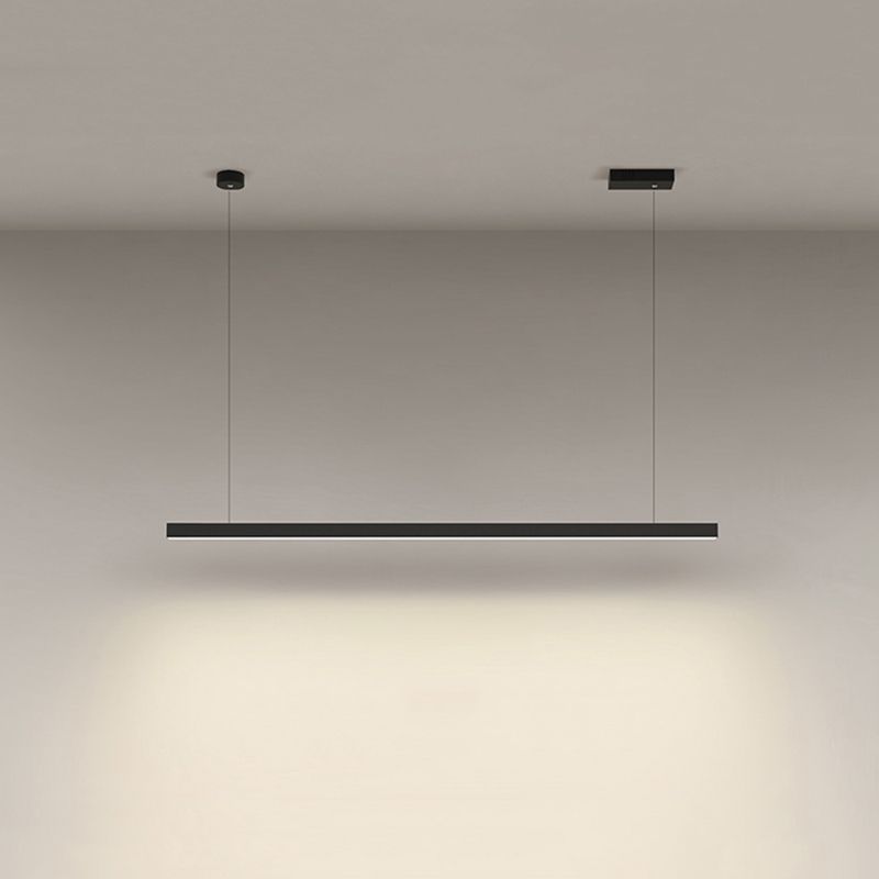 Luci a sospensione contemporanea per l'illuminazione dell'isola lineare di cucina Luce a sospensione in nero