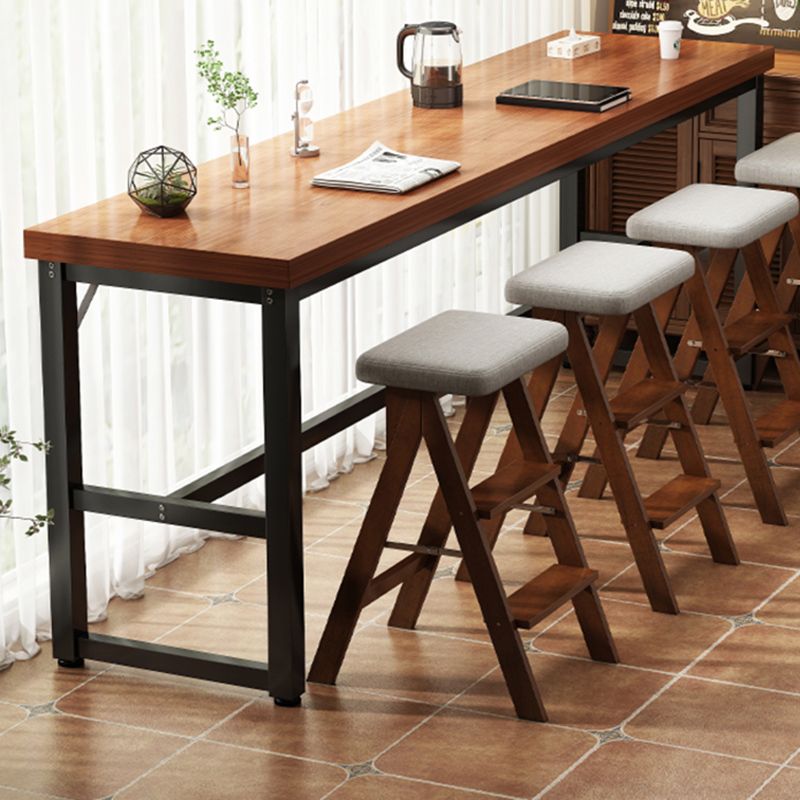 Manufactured Wood Bar Table Modern Metal Frame Pub Table for Small Places