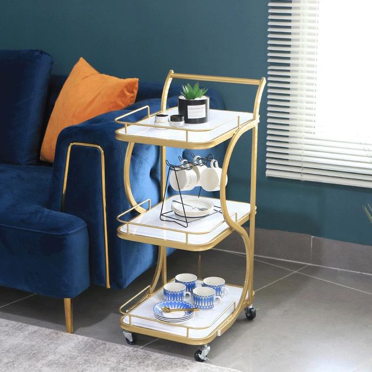 Contemporary Style Rolling Prep Table Stone Prep Table for Restaurant