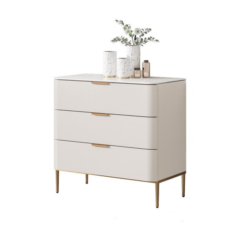 Solid Wood Glam Storage Chest Dresser Vertical Storage Chest with Metal Feet