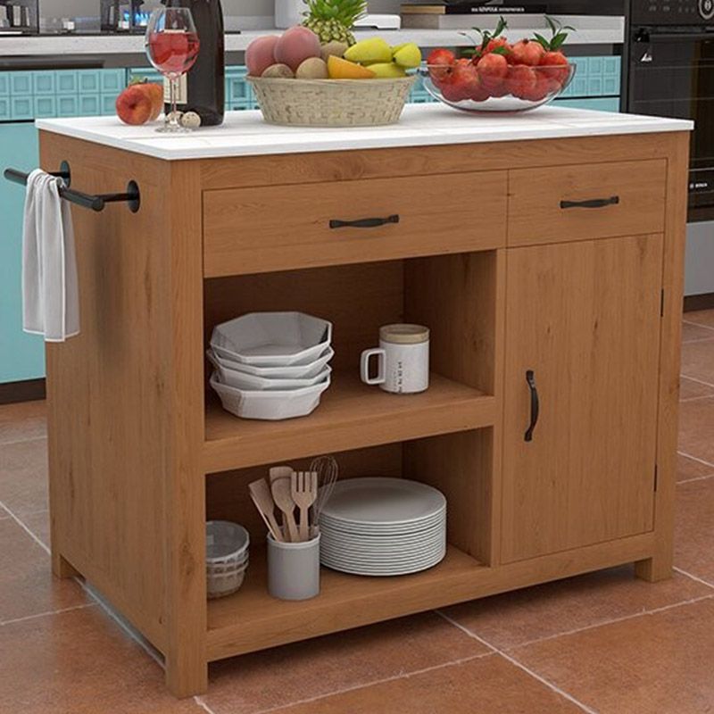 Modern Kitchen Island Table Dining Room Prep Table with Drawer