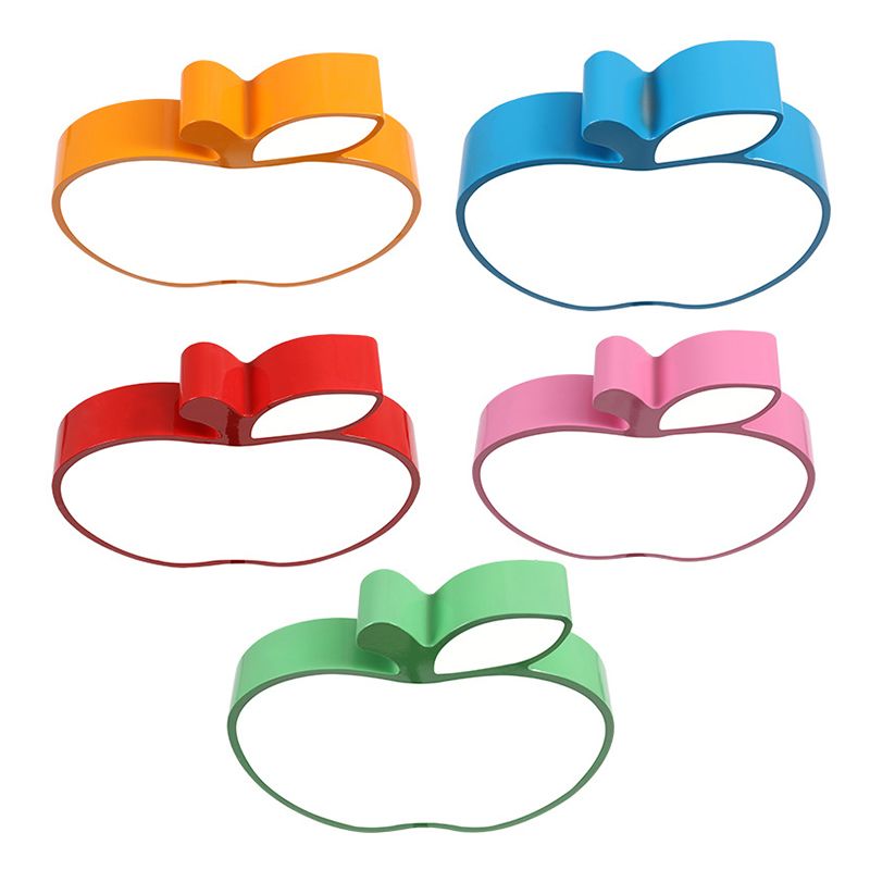 Acrylic Apple Shaped Flush Ceiling Light Cartoon LED Flush Mount Lighting Fixture for Nursery