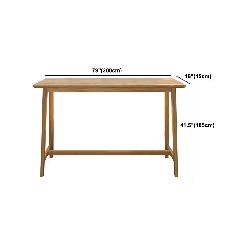 Contemporary Rectangle Bar Table Solid Wood Bistro Bar Desk for Indoor