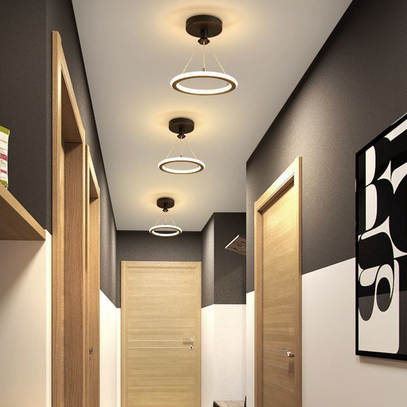 Minimalista lampada da soffitto in metallo, luci di lusso del supporto a filo del soffitto dell'ombra del cerchio per l'interno