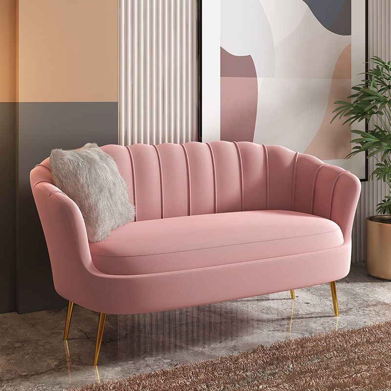 Classic Glam Sewn Pillow Back Sofa with Hair Pin Legs for Apartment