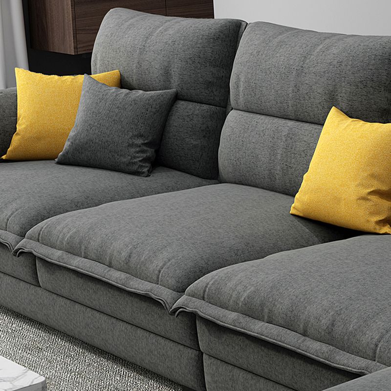 71" W Sectional Sofa L-Shape Stationary Linen Sectional Sofa