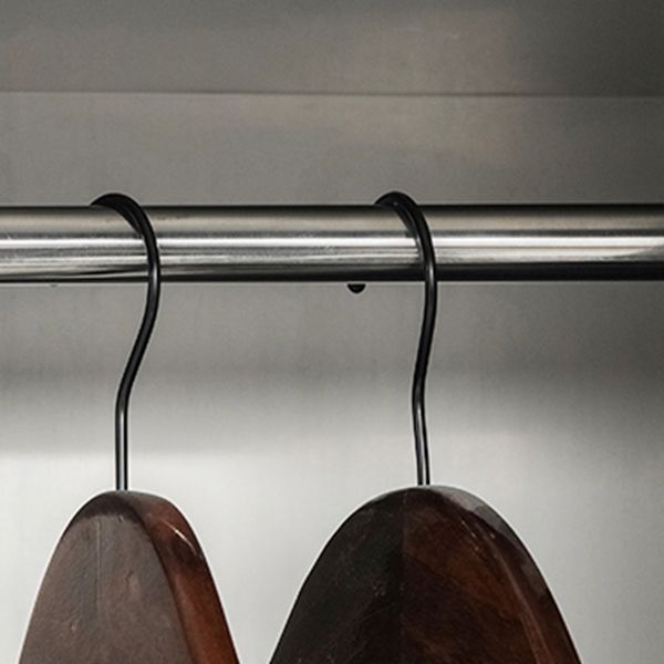 Modern Chrome Storage Cabinet for Bathroom Metal Cabinet with Hinged Doors