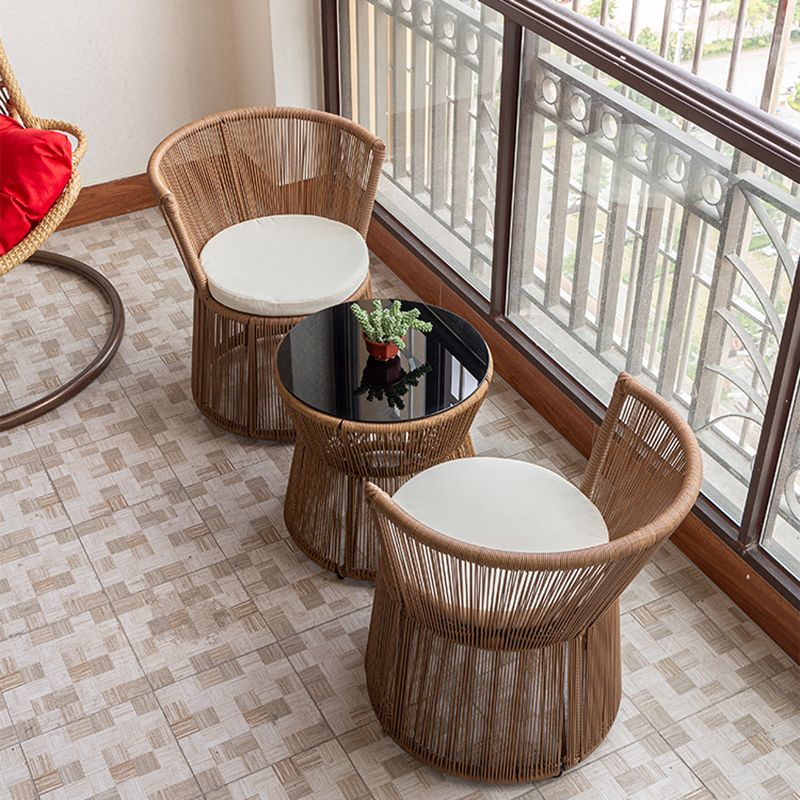 Tropical Outdoor Bistro Chairs Armless Metal Dining Side Chair