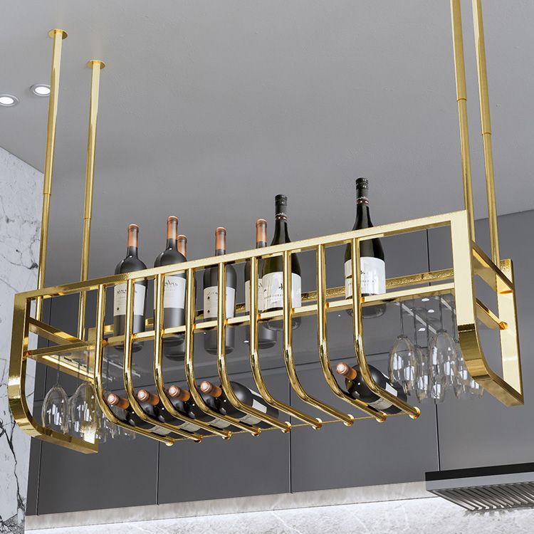 Luxury Hanging Wine Bottle Holder Metal Kitchen Wine Rack Bottle