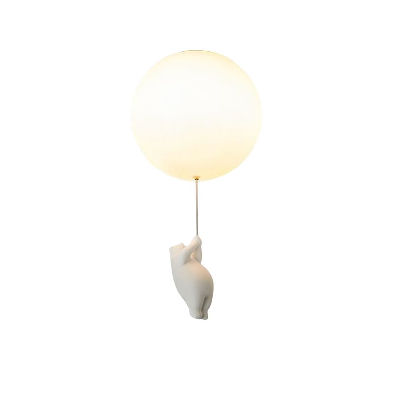 Spherical Ceiling Mount Light Creative Bear Shape Close to Ceiling Light for Bedroom