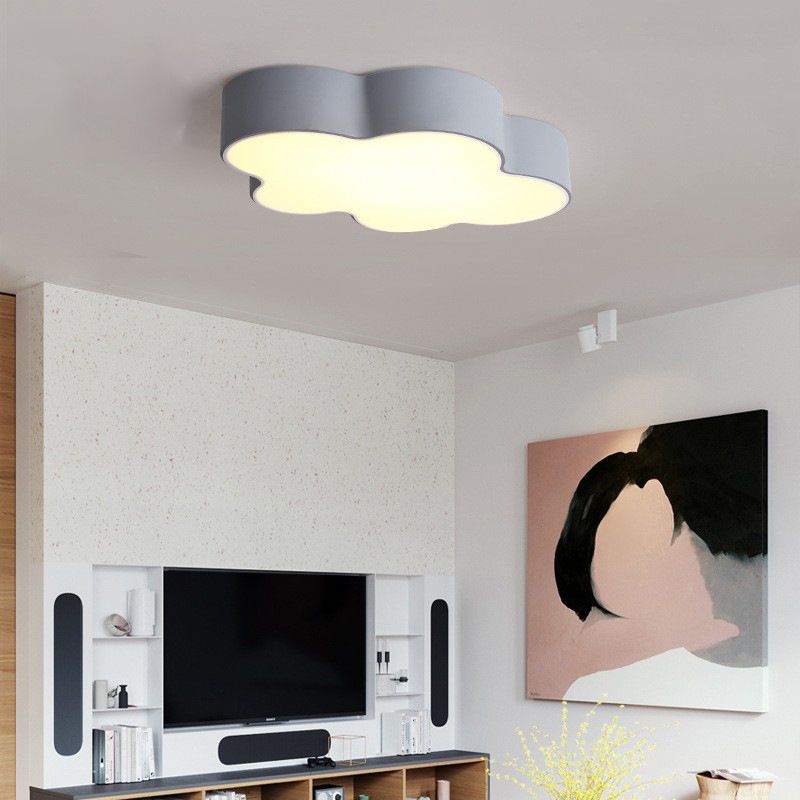 Lámpara de techo colorida para sala de estar, marco de metal Macron, iluminación superior LED