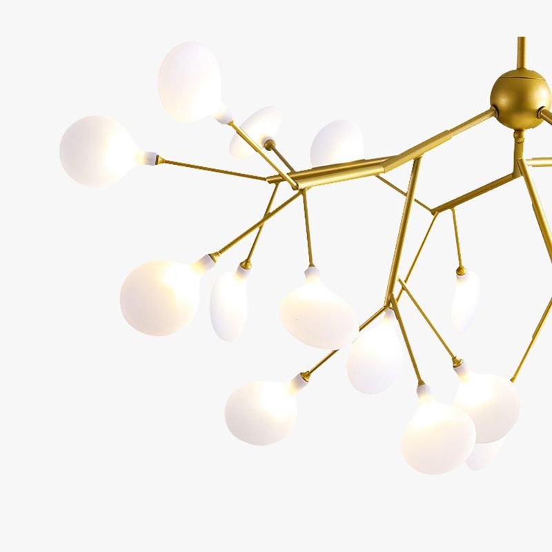 Gold Firefly Pendant Light in Modern Creative Style Wrought Iron Hanging Lamp with Acrylic Shade