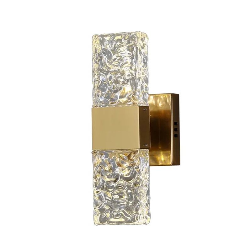 Square Shape Meatl Vanity Sconce Light Modern Style 2-Lights Vanity Mirror Lights in Gold