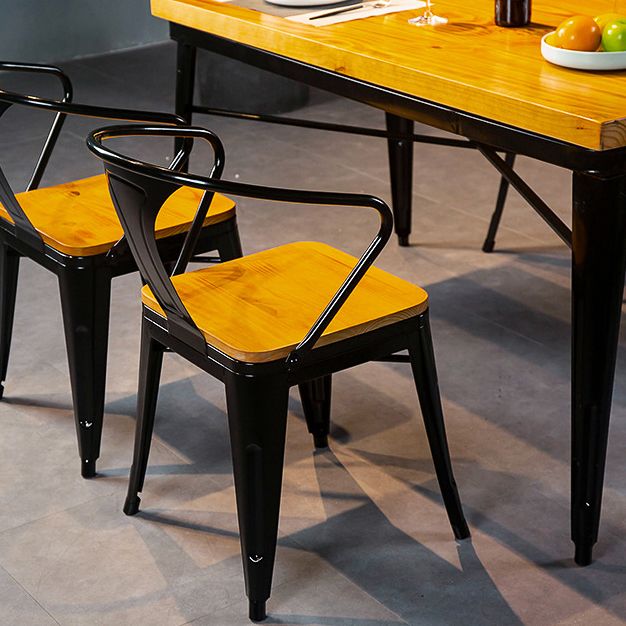 Industrial Style Wooden Dining Room Set Standard Height Formal Dining Table Furniture