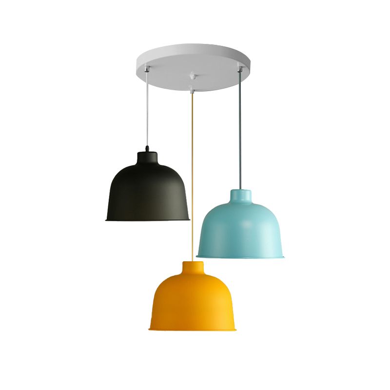Metallschüssel Form Pendellicht Leichter Esszimmer 1 Kopf Makkaronstil Hanging Lampe