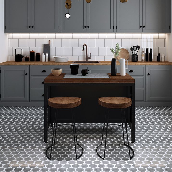 Industrial Stationary Kitchen Island Set Wood Rectangular Island Table