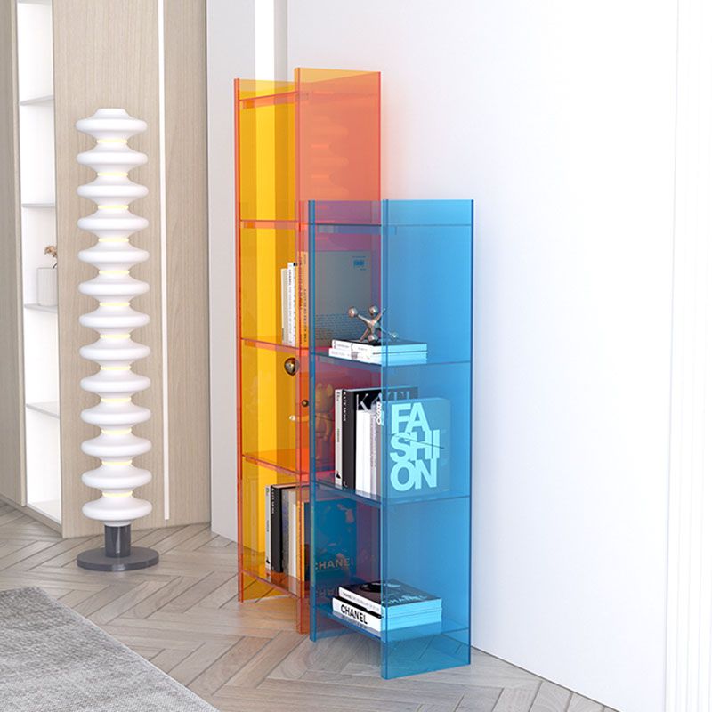 9.84 "W Bookshelf Acryl Closed Back Glam Style -Bücherregal für Büro- und Studienraum