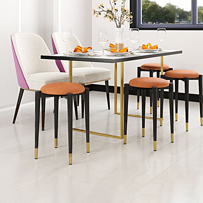 Modern Tear Resistant Pouf Circle Shape Dark Green Velvet Ottoman